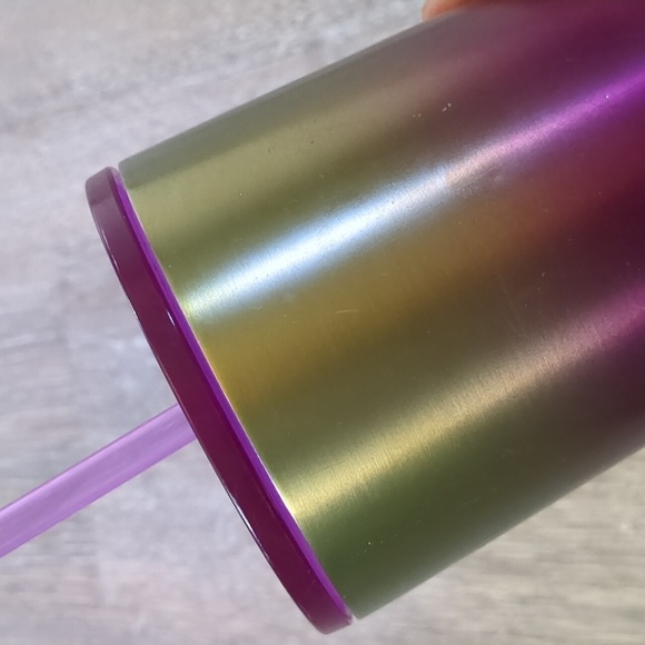 Starbucks Stainless Steel Purple and Gold Tumbler with Straw - Picture 4 of 5